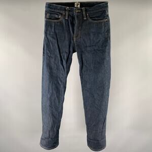 TELLASON Size 30 Blue Indigo Cotton Straight Selvedge Jeans